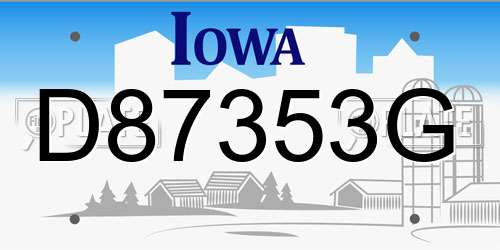 D87353G Iowa License Plate