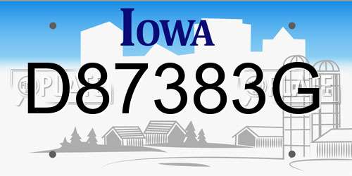 D87383G Iowa License Plate