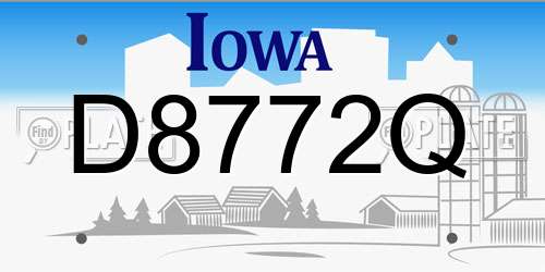 D8772Q Iowa License Plate