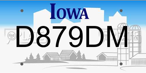 D879DM Iowa License Plate