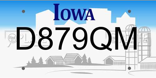 D879QM Iowa License Plate