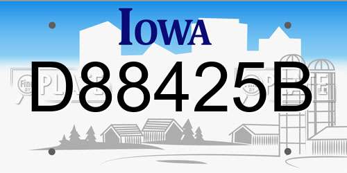 D88425B Iowa License Plate