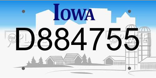 D884755 Iowa License Plate