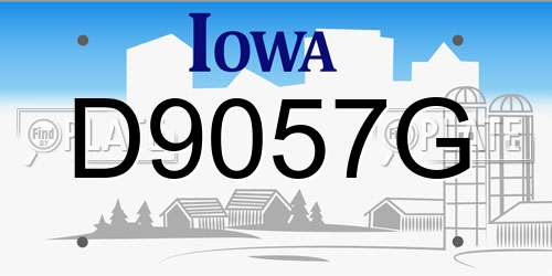 D9057G Iowa License Plate
