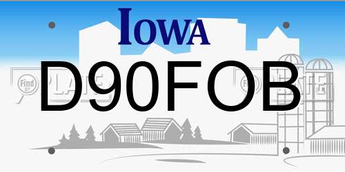D90FOB Iowa License Plate
