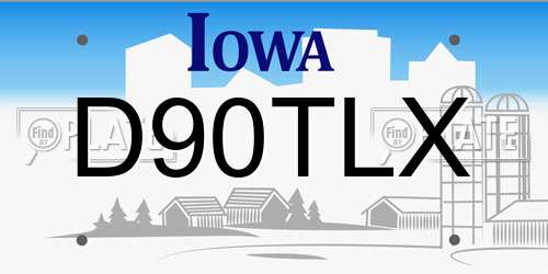 D90TLX Iowa License Plate