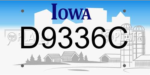 D9336C Iowa License Plate