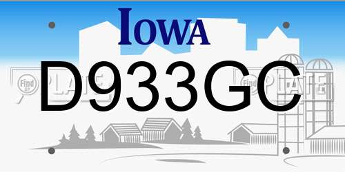 D933GC Iowa License Plate