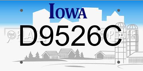 D9526C Iowa License Plate