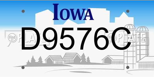D9576C Iowa License Plate