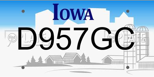 D957GC Iowa License Plate