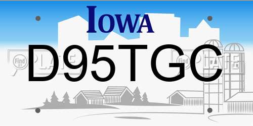 D95TGC Iowa License Plate