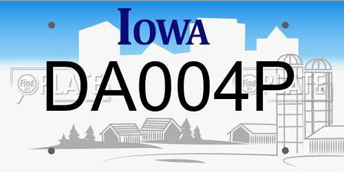 DA004P Iowa License Plate