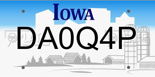 DA0Q4P Iowa License Plate