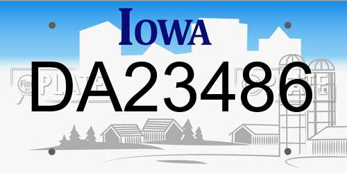 DA23486 Iowa License Plate