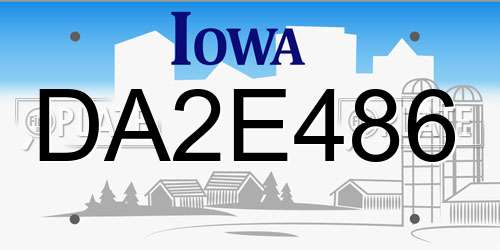 DA2E486 Iowa License Plate