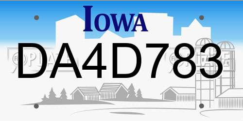DA4D783 Iowa License Plate