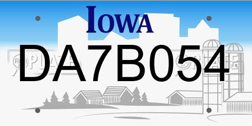 DA7B054 Iowa License Plate