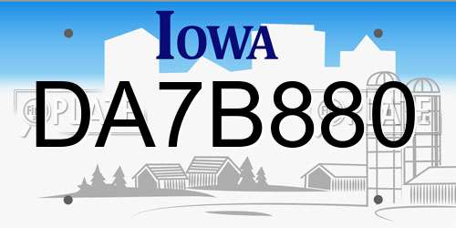 DA7B880 Iowa License Plate