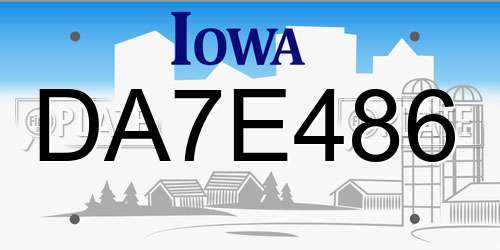 DA7E486 Iowa License Plate