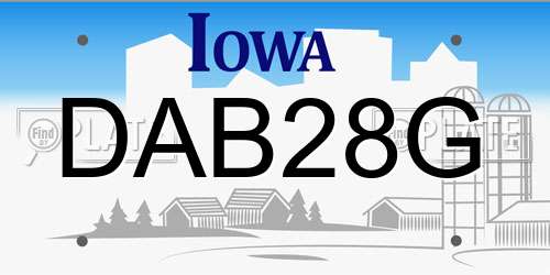 DAB28G Iowa License Plate