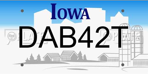 DAB42T Iowa License Plate