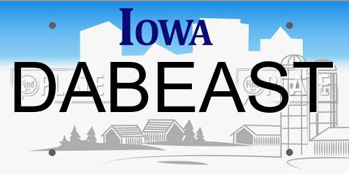 DABEAST Iowa License Plate