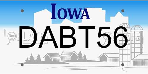 DABT56 Iowa License Plate