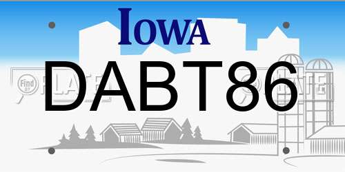 DABT86 Iowa License Plate