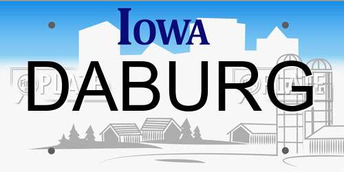 DABURG Iowa License Plate