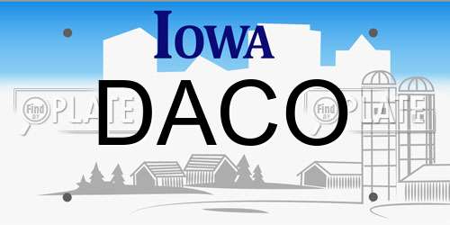 DACO Iowa License Plate