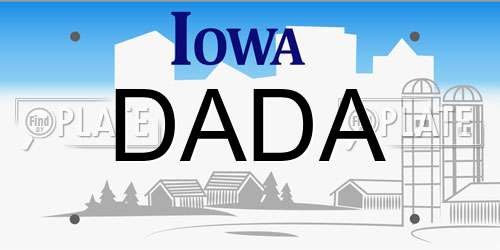 DADA Iowa License Plate