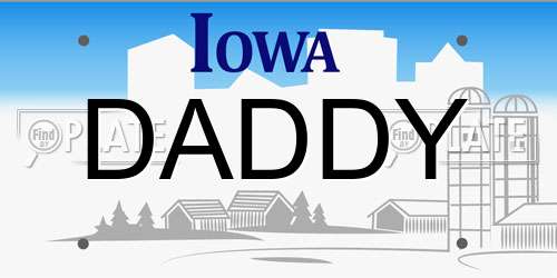 DADDY Iowa License Plate