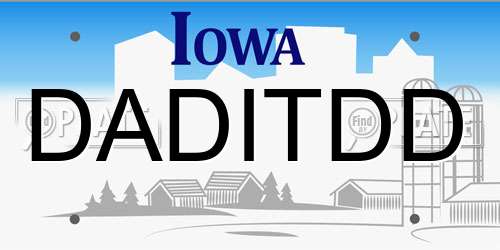 DADITDD Iowa License Plate