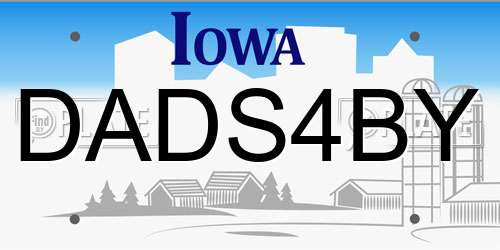 DADS4BY Iowa License Plate