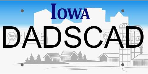 DADSCAD Iowa License Plate