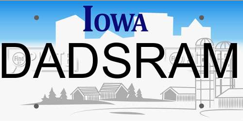 DADSRAM Iowa License Plate