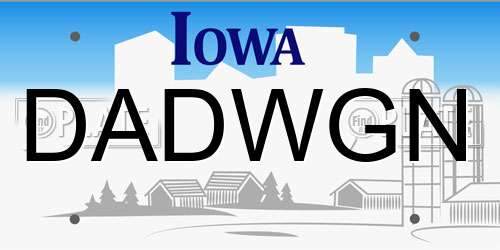 DADWGN Iowa License Plate