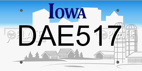DAE517 Iowa License Plate
