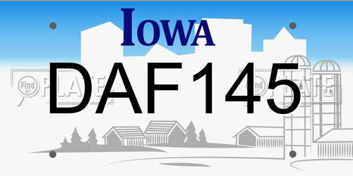DAF145 Iowa License Plate