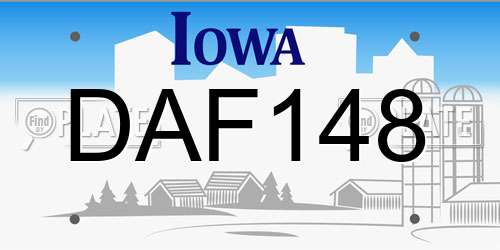 DAF148 Iowa License Plate