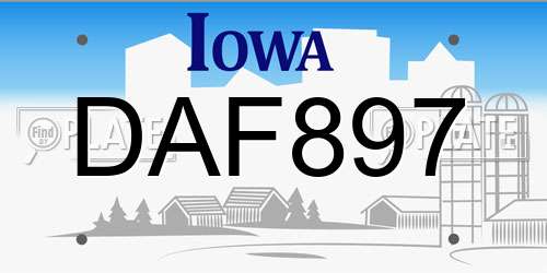 DAF897 Iowa License Plate