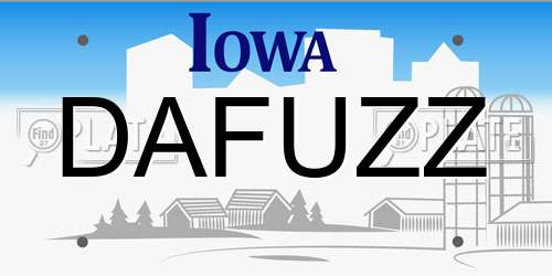 DAFUZZ Iowa License Plate