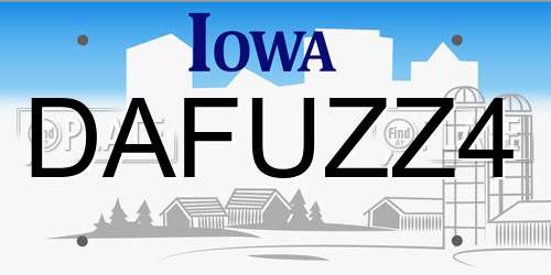 DAFUZZ4 Iowa License Plate