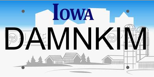 DAMNKIM Iowa License Plate