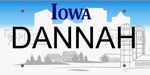 DANNAH Iowa License Plate