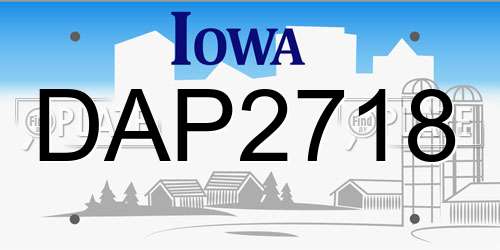 DAP2718 Iowa License Plate