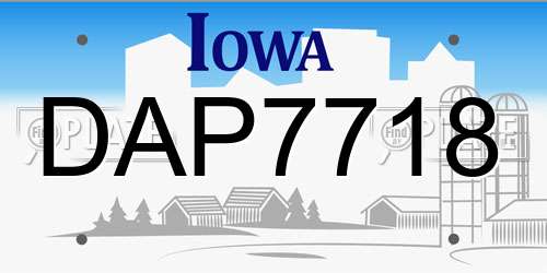 DAP7718 Iowa License Plate