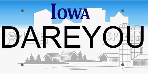 DAREYOU Iowa License Plate
