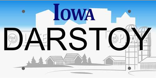 DARSTOY Iowa License Plate